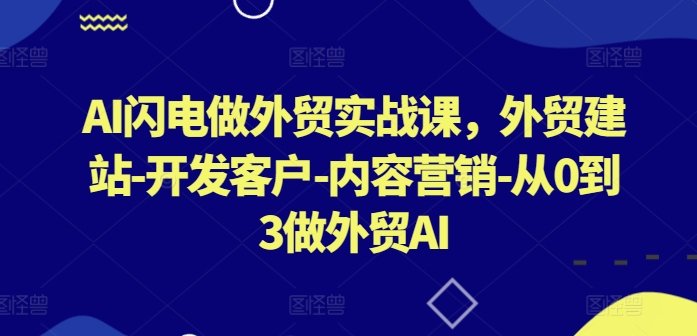 AI闪电做外贸实战课，​外贸建站-开发客户-内容营销-从0到3-360p.blog